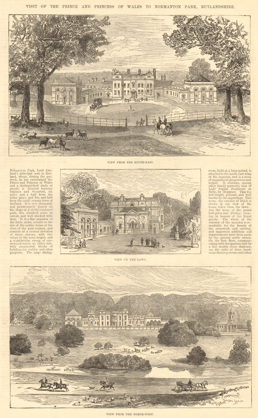 Normanton Park, Rutlandshire: from the south-east & north-west. The lawn 1881